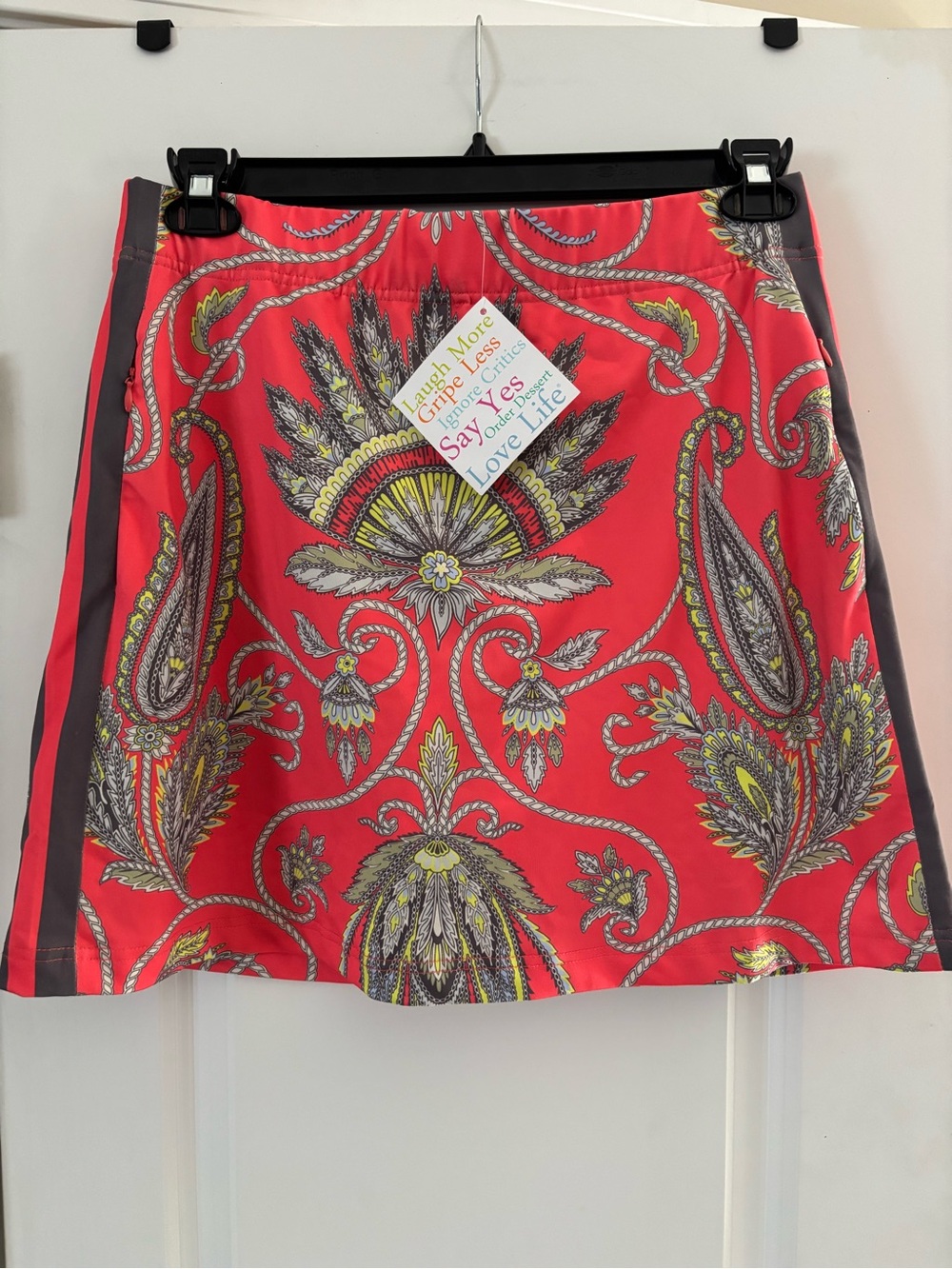 Gretchen Scott Slippy Skort Plume Women’s Coral Paisley Print A-Line Skirt
Med